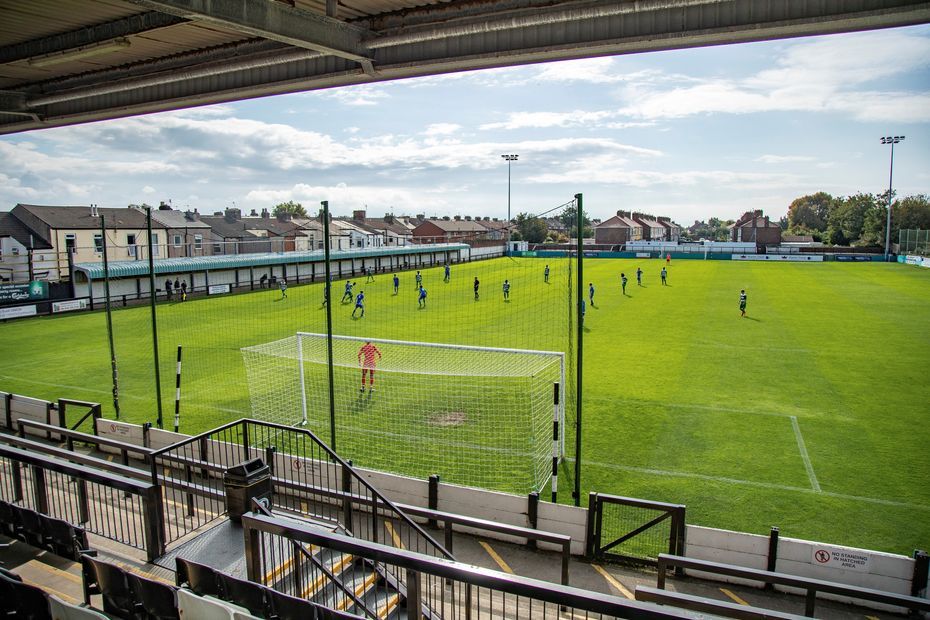 Campo de fútbol de una liga menor en Inglaterra.