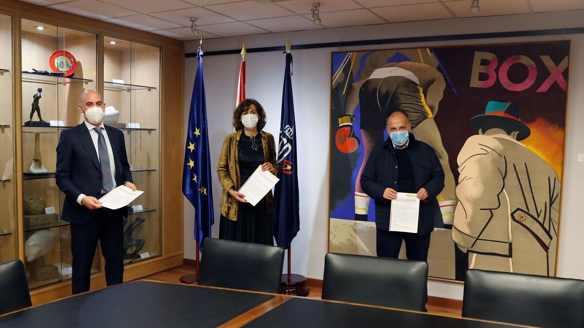 Luis Rubiales (Rfef), Irene Lozano (CSD) y Javier Tebas (LaLiga).