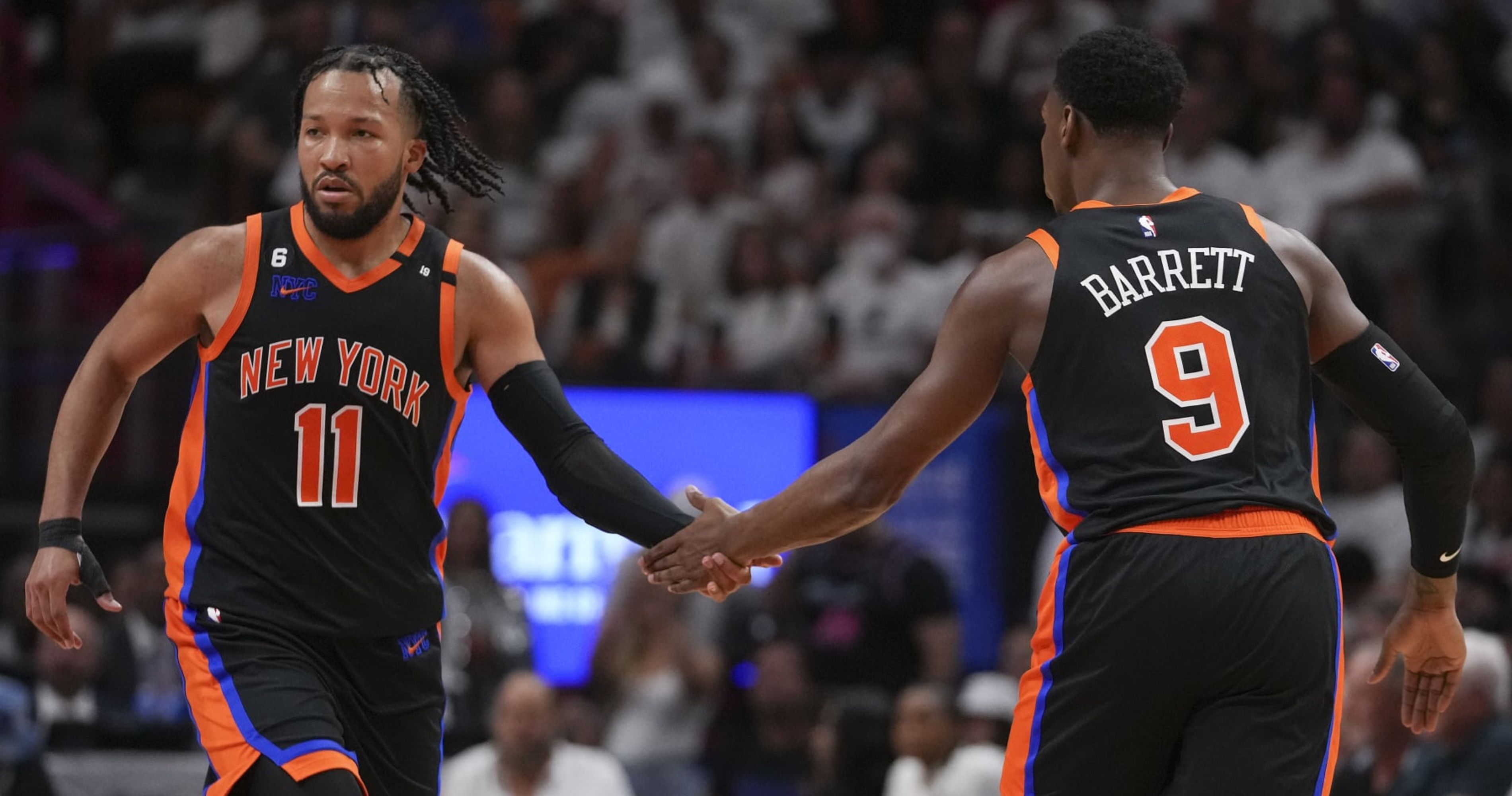 Jalen Brunson RJ Barrett New York Kincks NBA 2023 2024