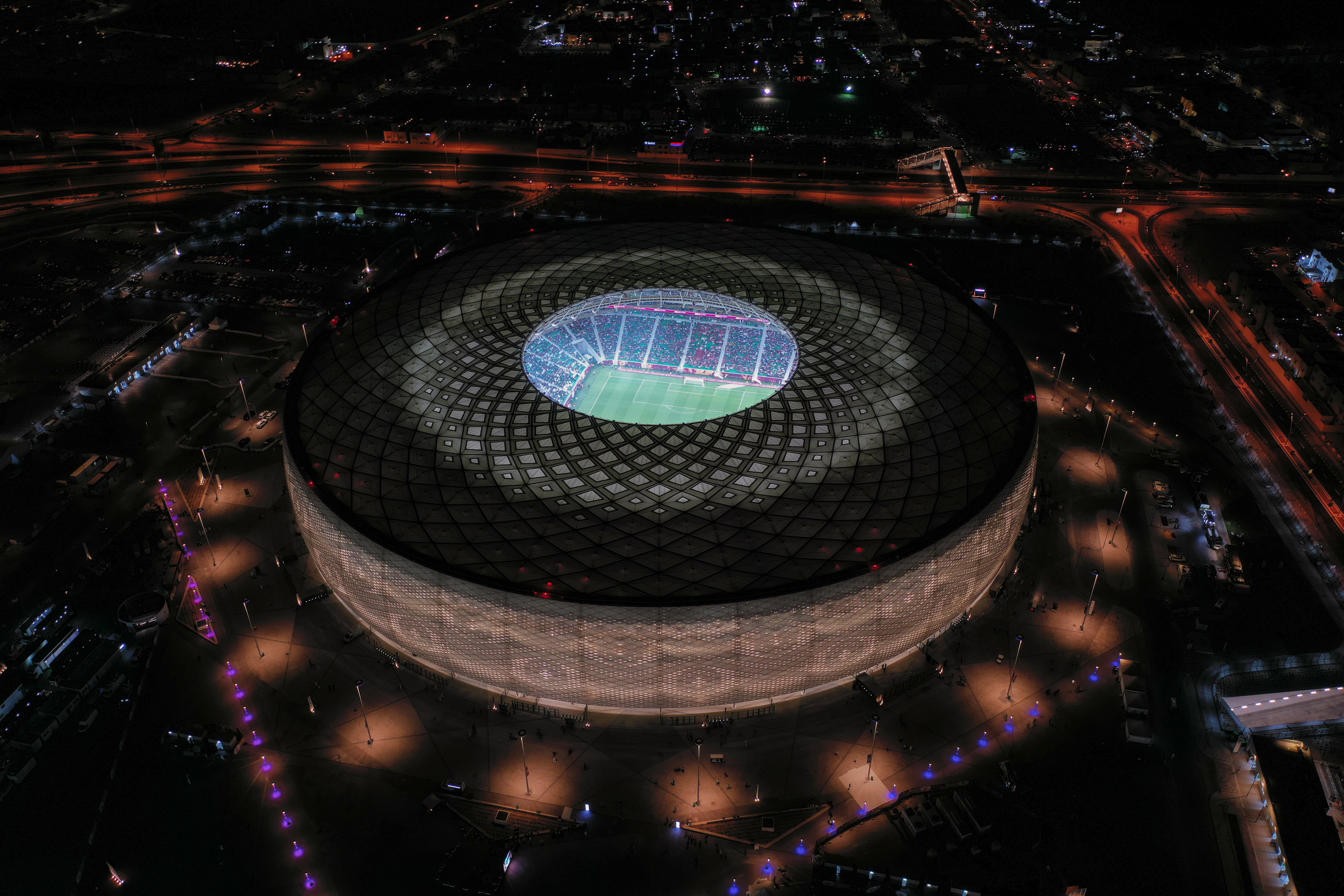 Estadios Summit_Al Thumama Stadium aerial night