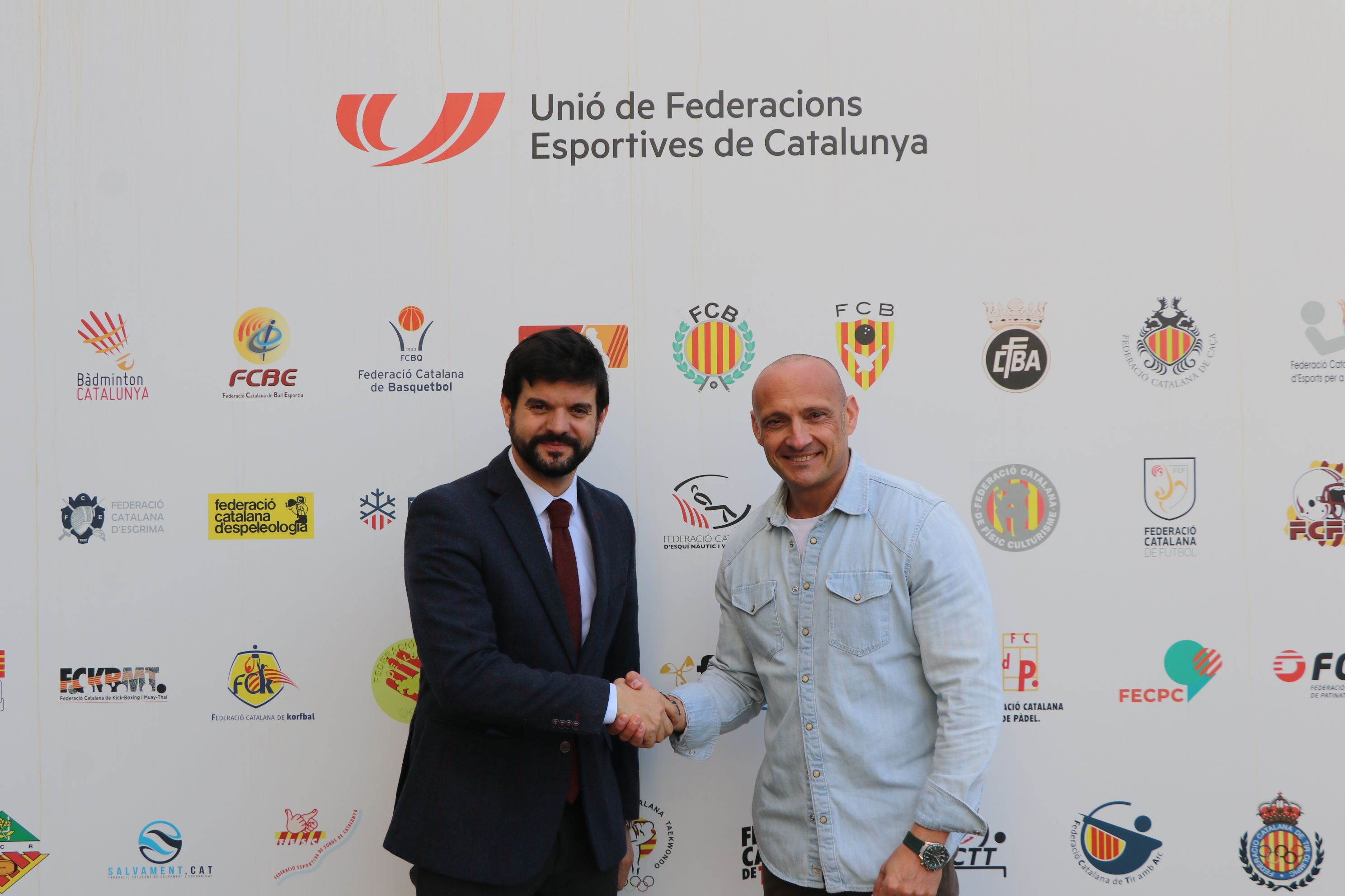 El presidente de la UFEC, Gerard Esteva, junto al CEO de Etenon Fitness, Rafael Rodríguez