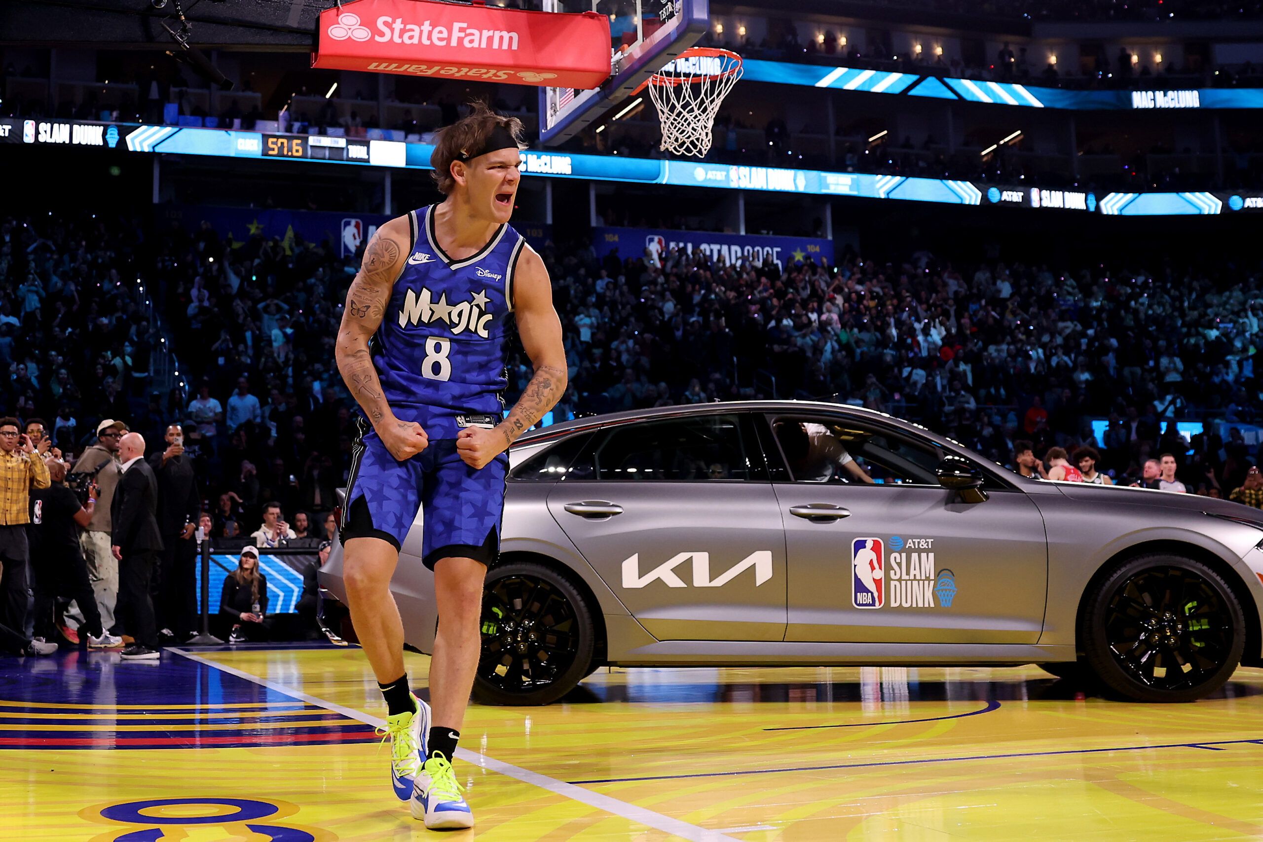 KIA volvió a sacar el coche. Es ya un icono de un concurso de mates devaluado. Posicionamiento de producto para repetir mates que ya se vieron años antes con Aaron Gordon o Blake Griffin. KIA también es title sponsor del Skills Challenge
