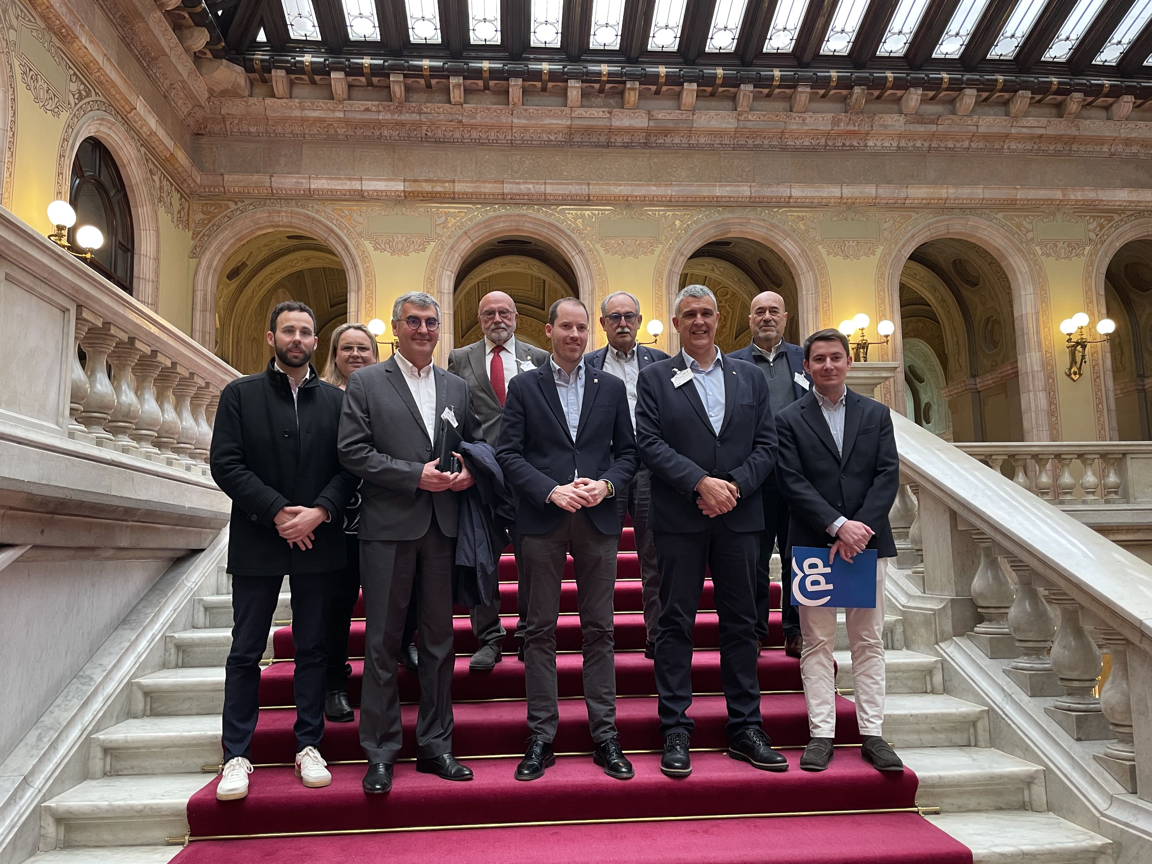 Con los portavoces del PP, Juan Fernández y Pau Ferran