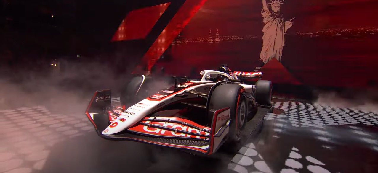 Haas se reivindicó como el equipo norteamericano con mucha simbología de Estados Unidos y presencia destacada de su patrocinador principal, Moneygram