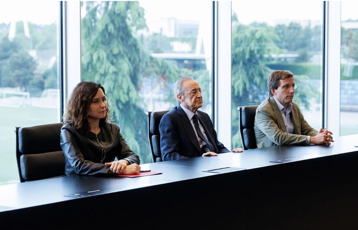 Real Madrid Florentino Perez Isabel Diaz Ayuso Jose Luis Martinez Almeida Mayo 2025