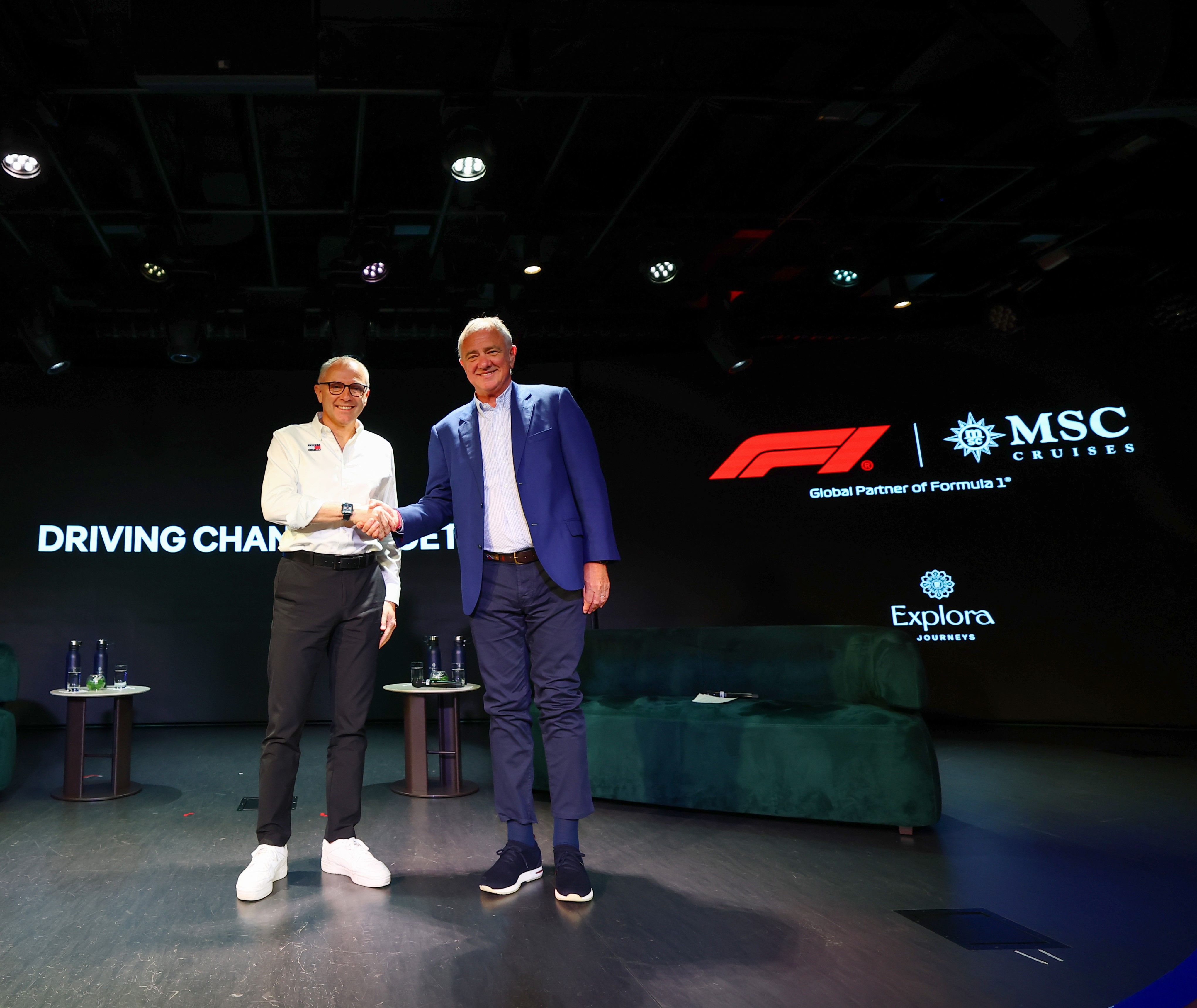 Stefano Domenicali and Pierfrancesco Vago announce the extension of Formula 1 and The MSC Cruises Division's partnership through 2030