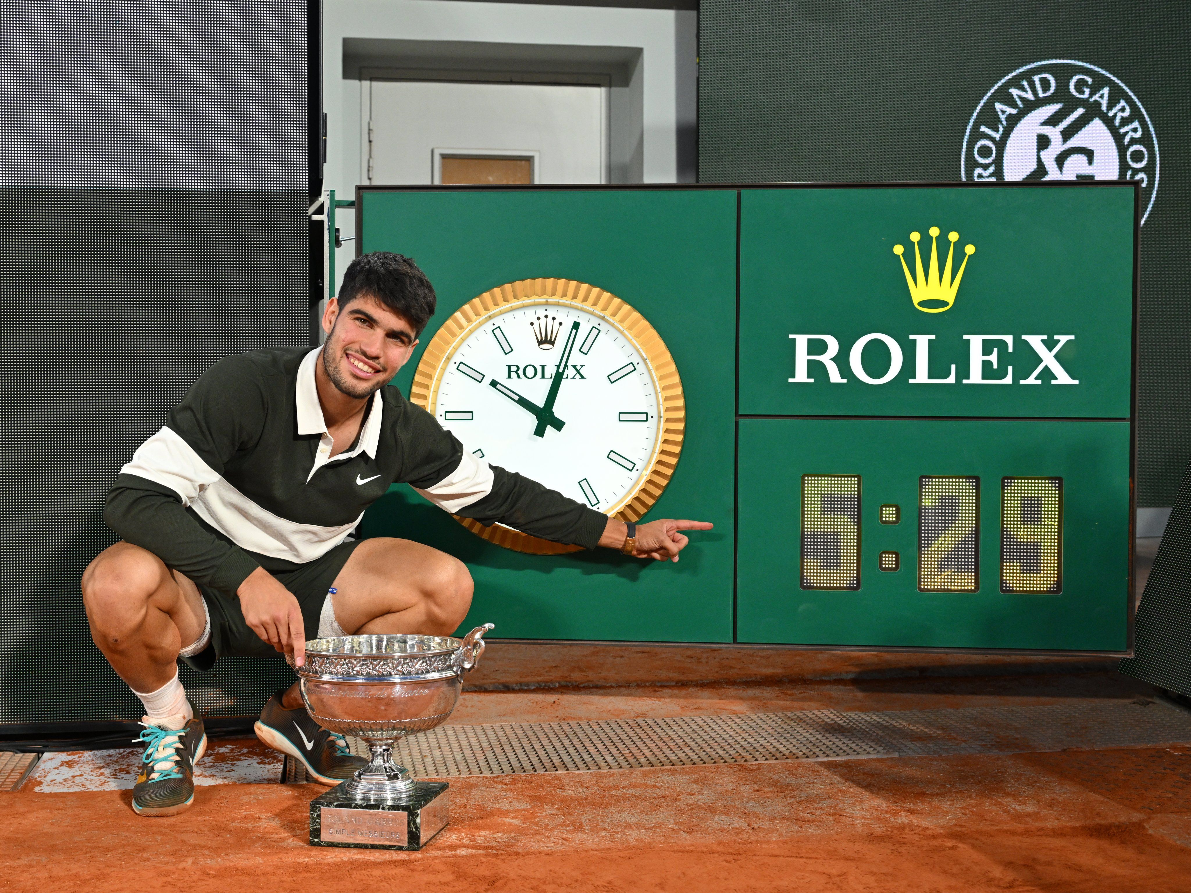 Roland Garros 2025 Alcaraz Rolex patrocinio