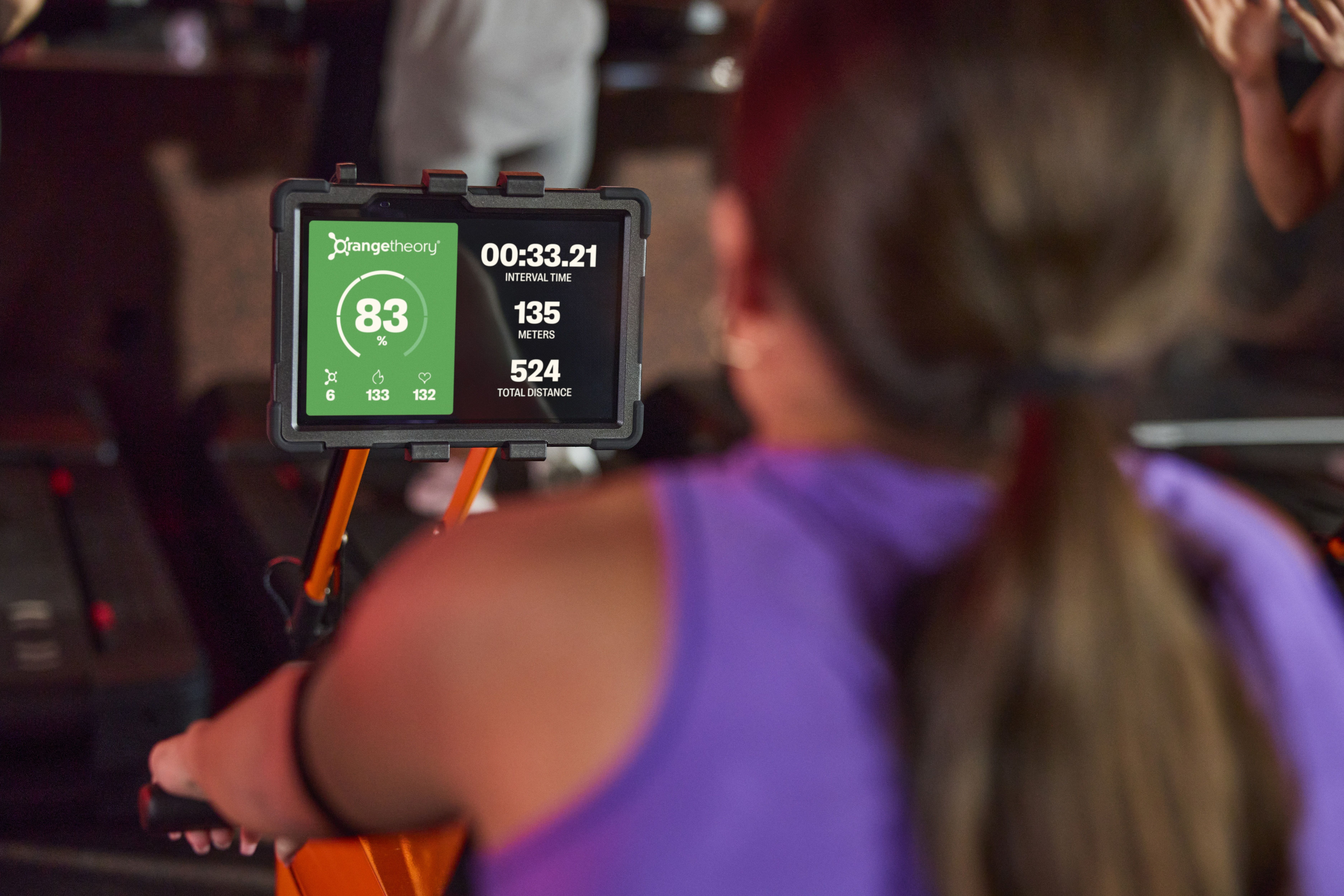 Monitorización entrenamiento en máquina de cardio de Orangetheory Fitness