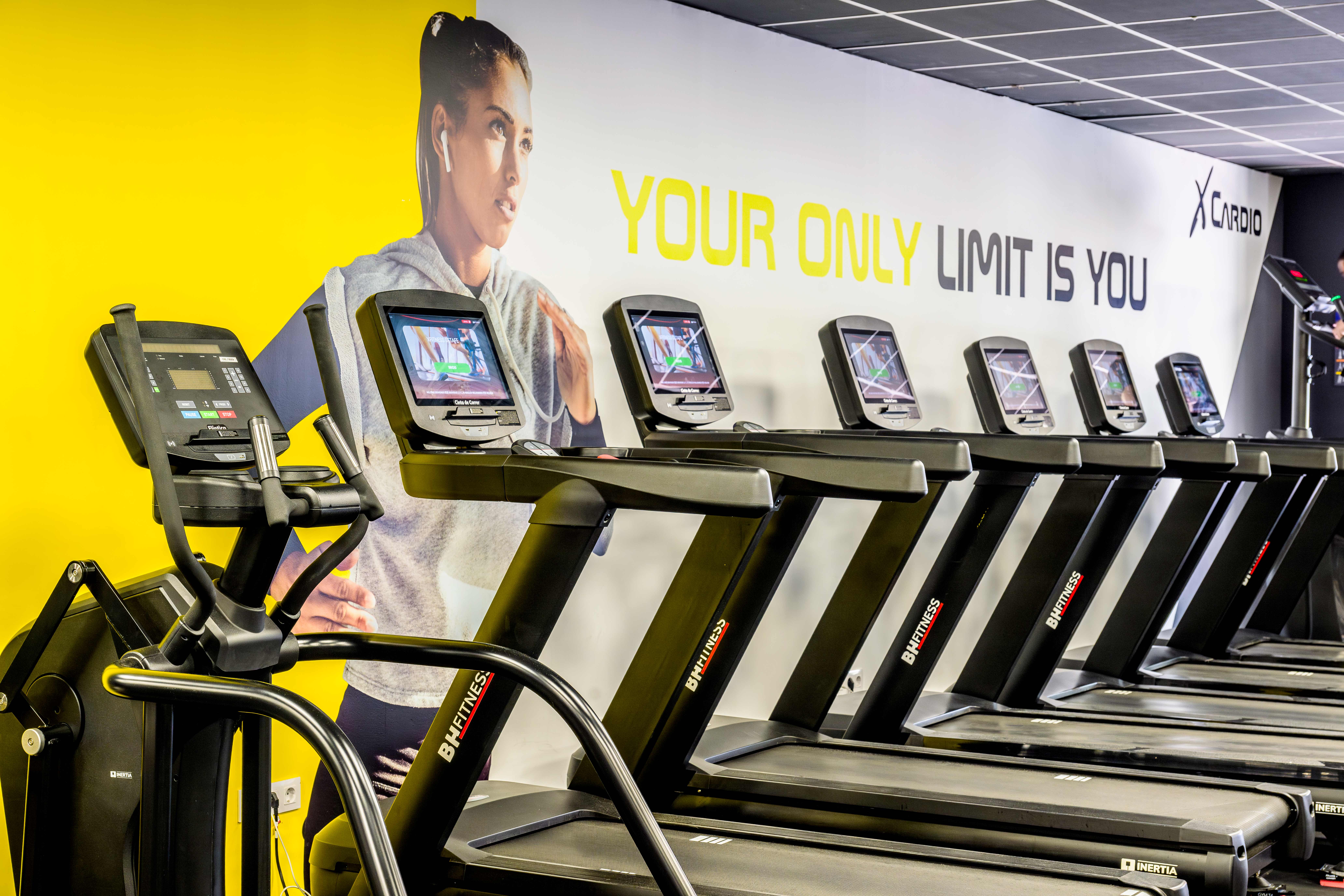 Cintas elípticas de un gimnasio de XFitness