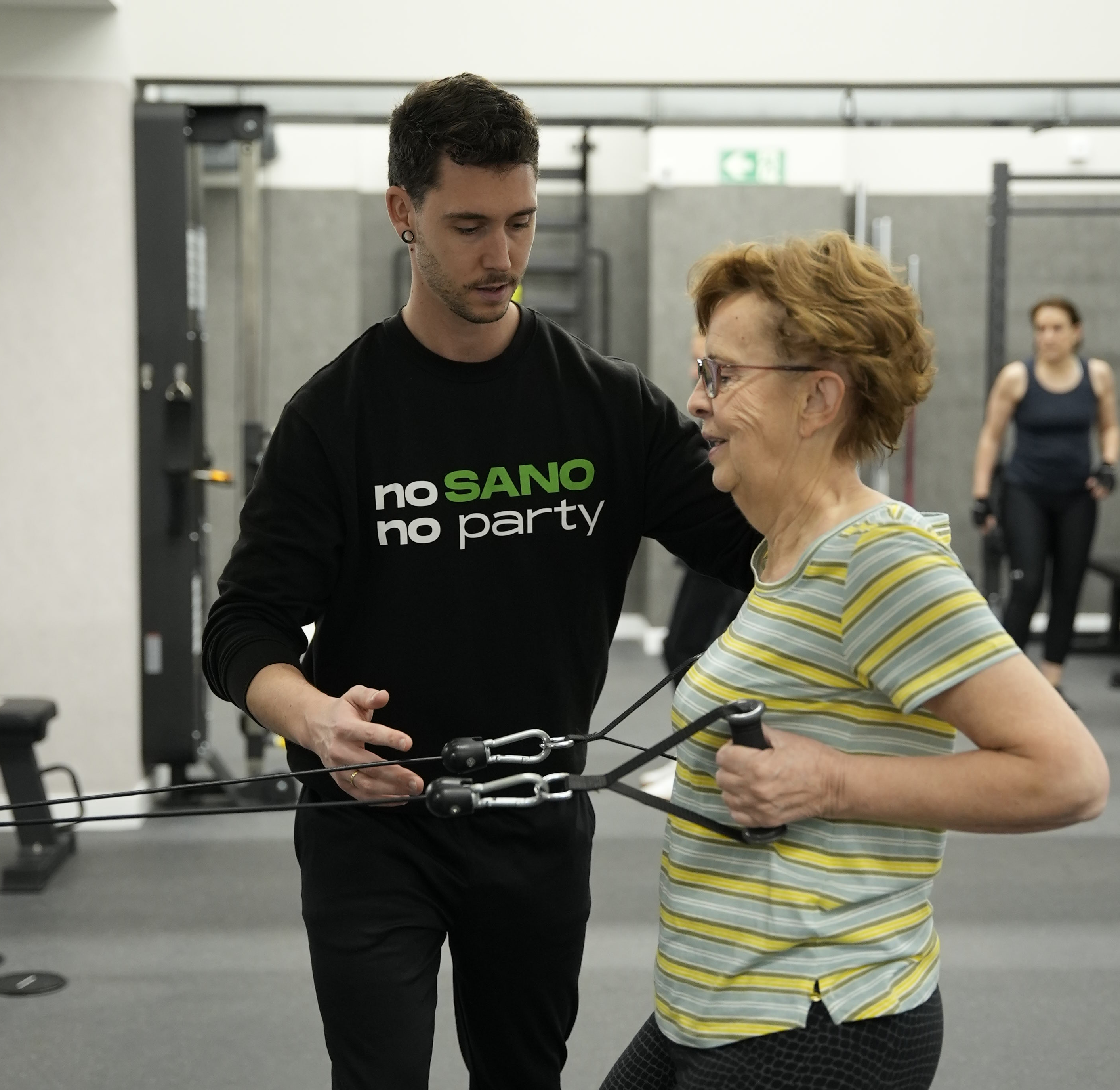 Usuaria entrenando en Sano Center