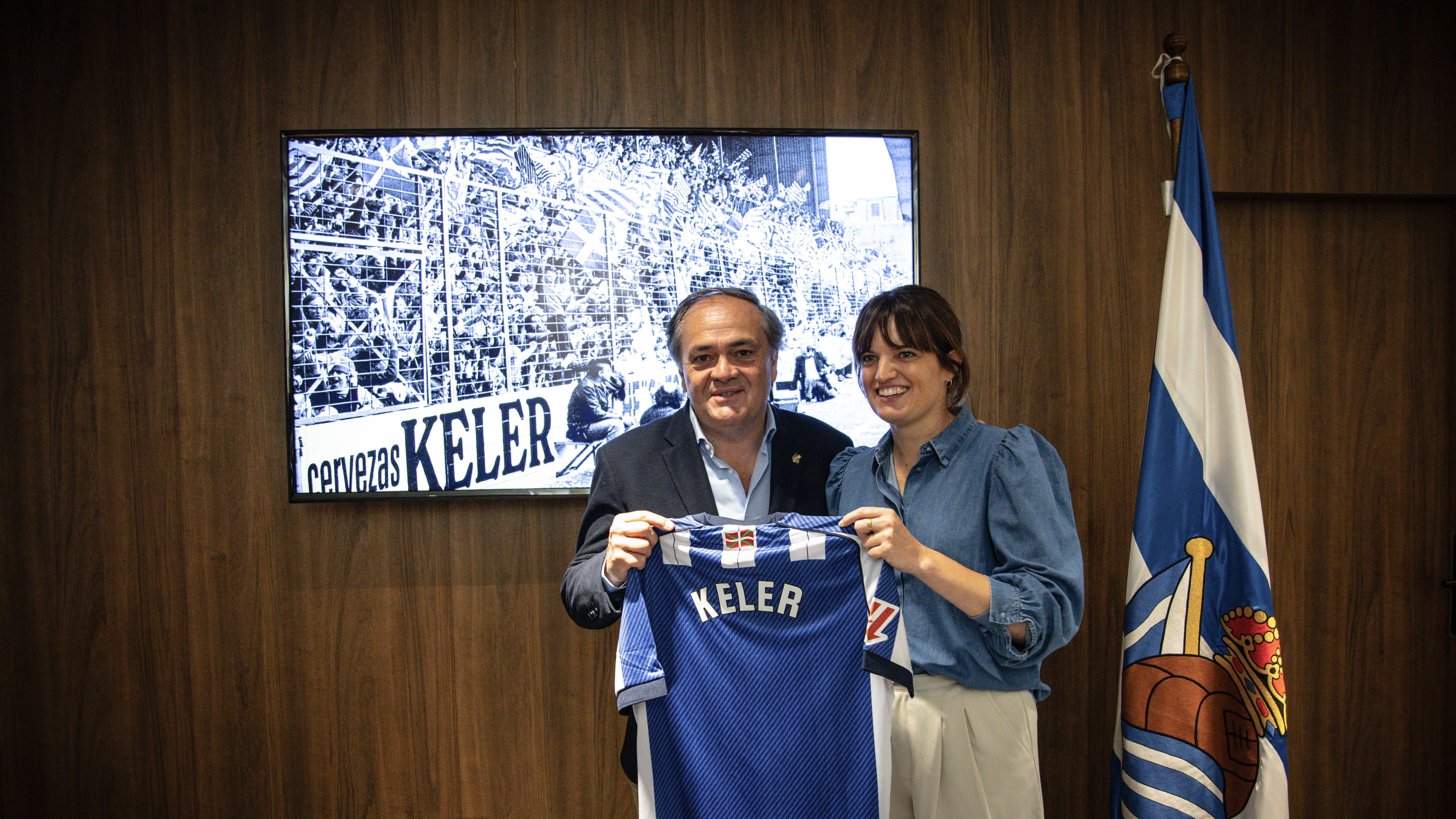 Jokin Aperribay (Real Sociedad) y Lore Azpitarte (Keler)