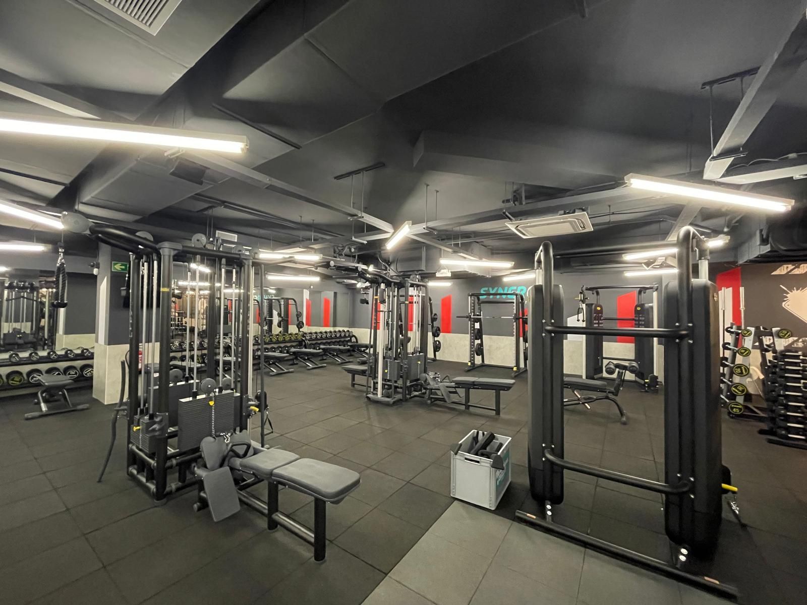 Sala peso libre gimnasio Synergym