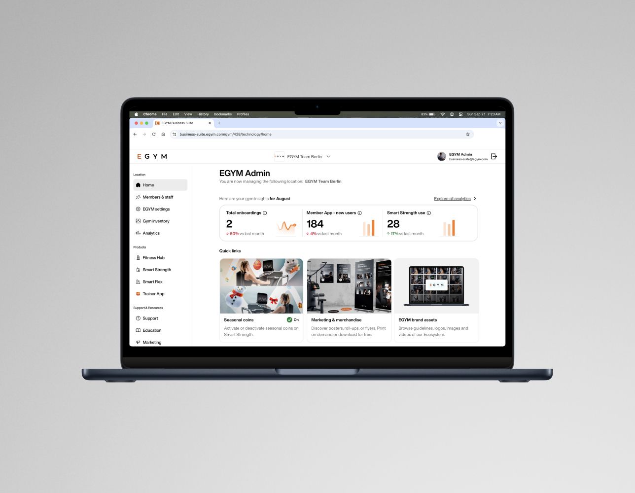 EGYM Business Suite Home