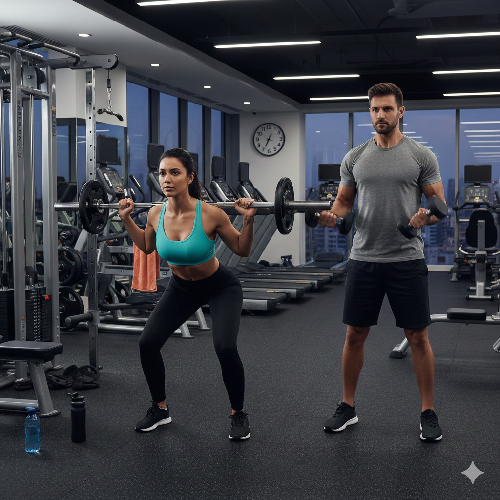 Entrenamiento de fuerza en el gimnasio