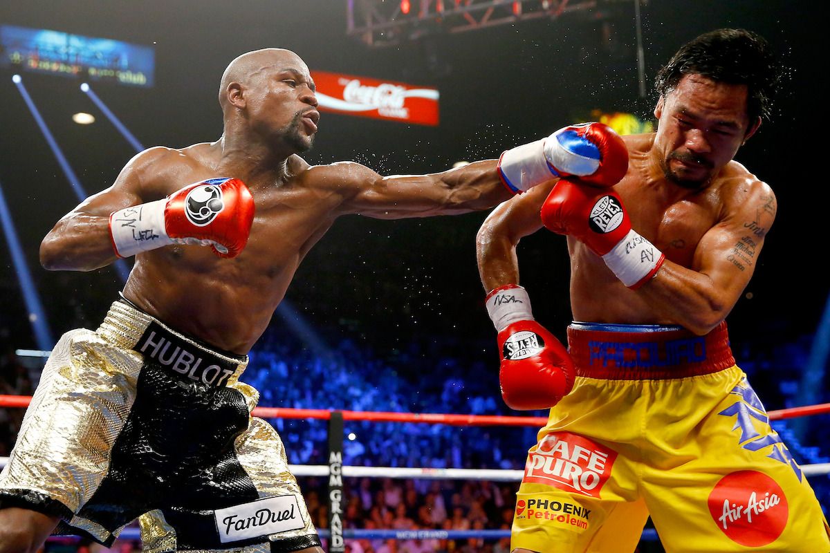 Mayweather Pacquiao 2015 foto via Al Bello/Getty Images