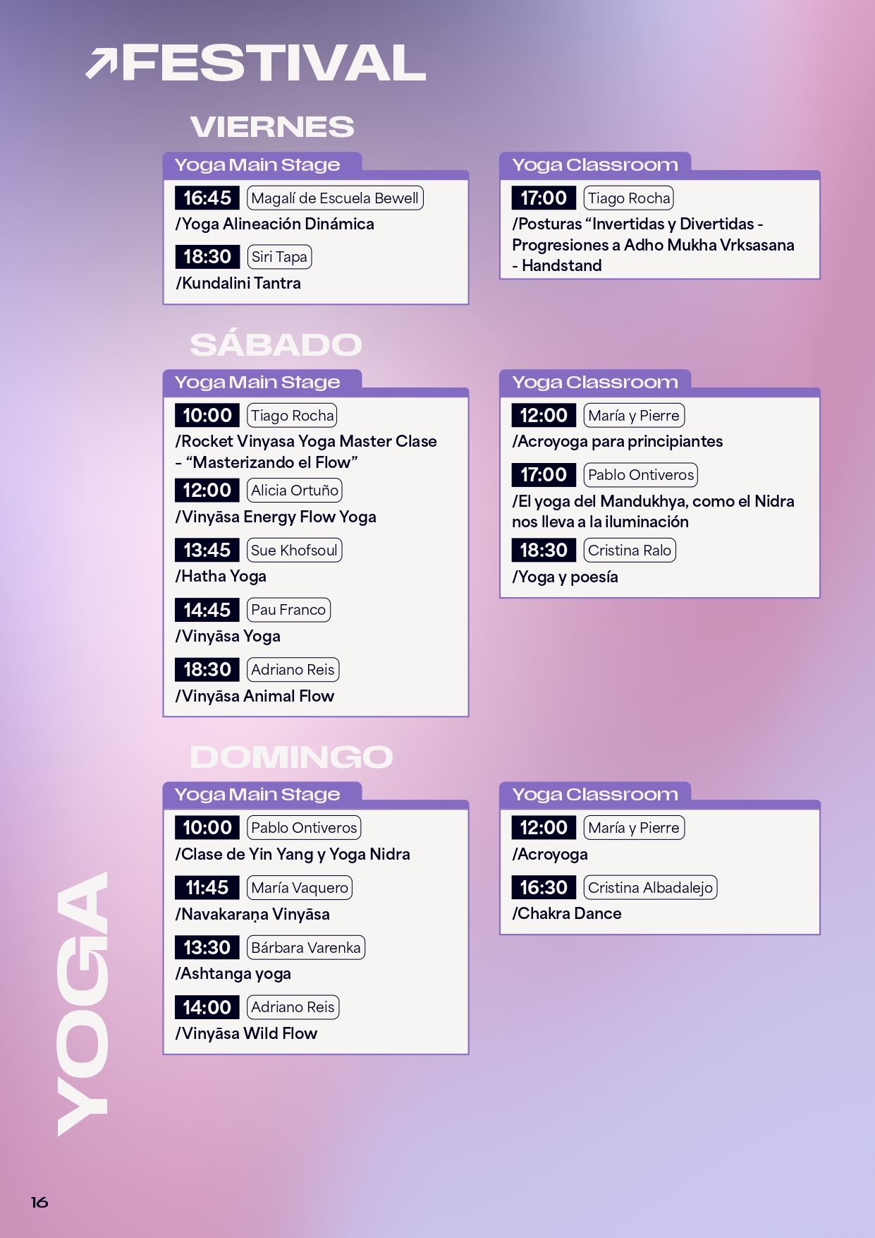 El viernes se realizarán diferentes actividades de yoga