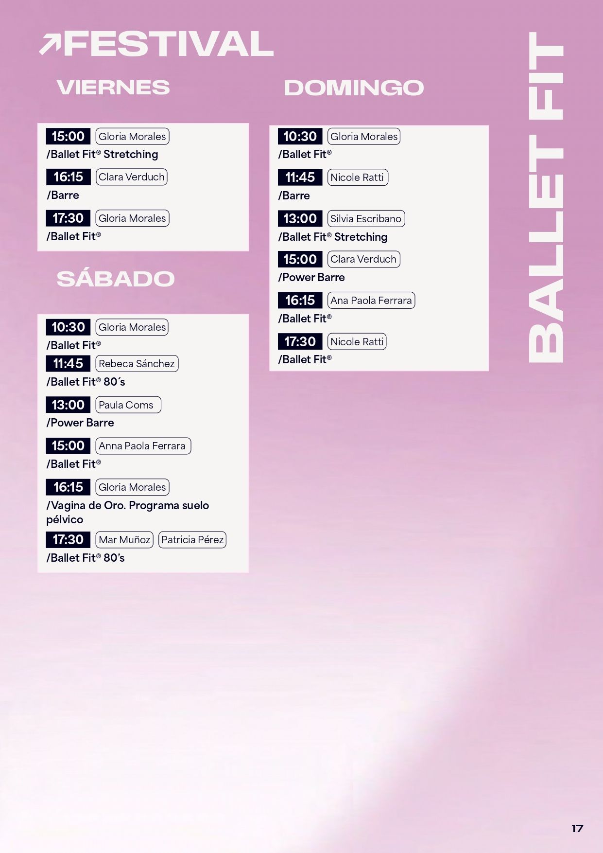 También habrá diferentes modalidades de ballet