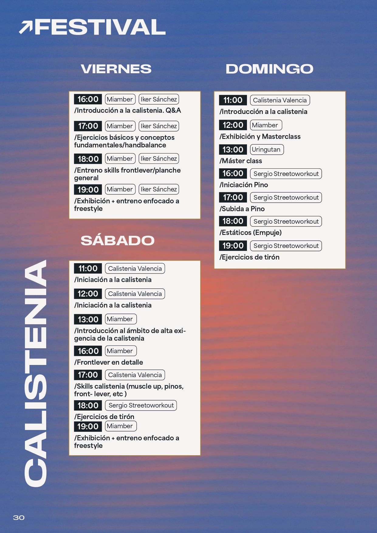 También se abordarán ejercicios de calistenia