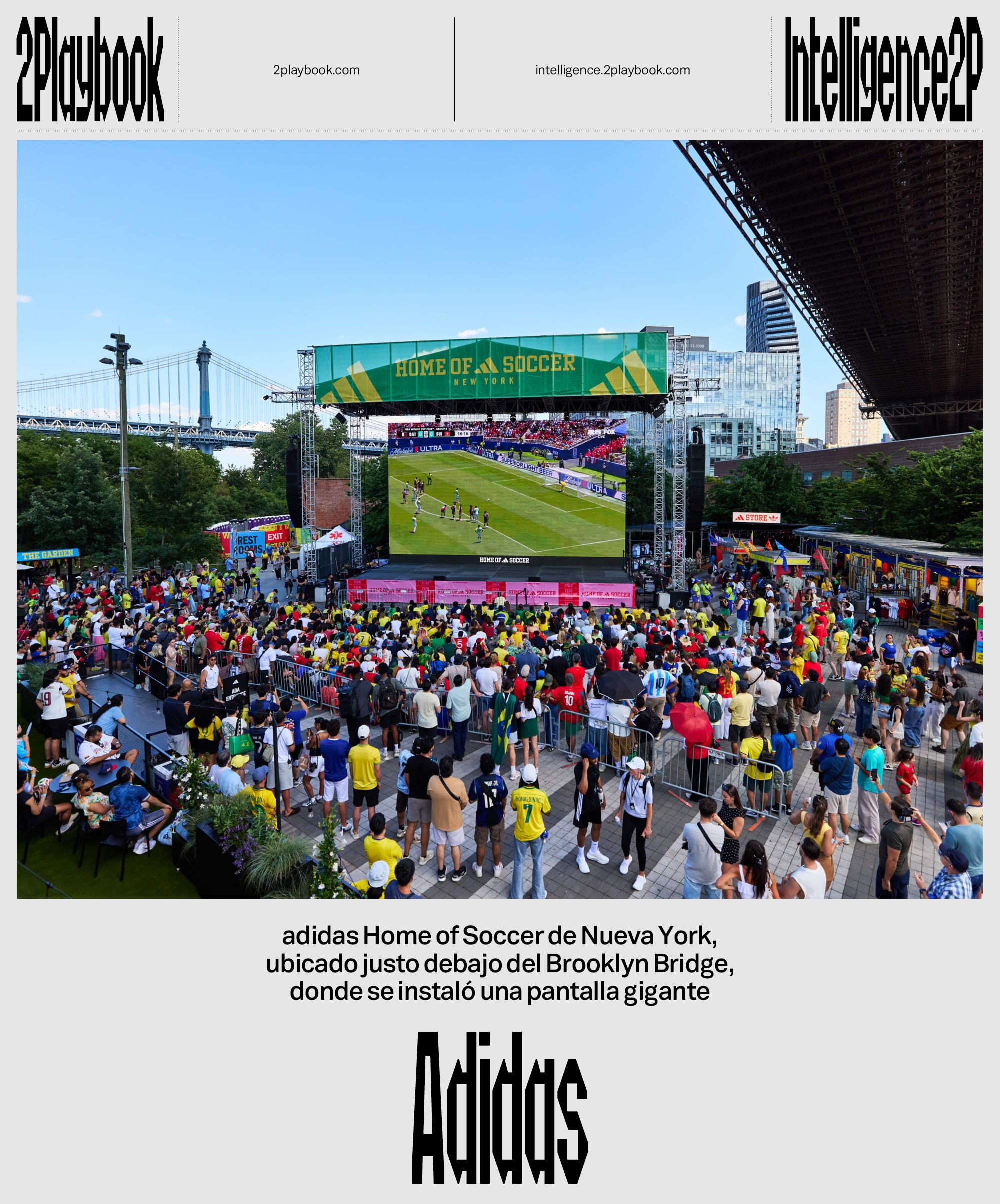 El Home of Soccer de Nueva York contó con una pantalla gigante para ver los partidos en directo.