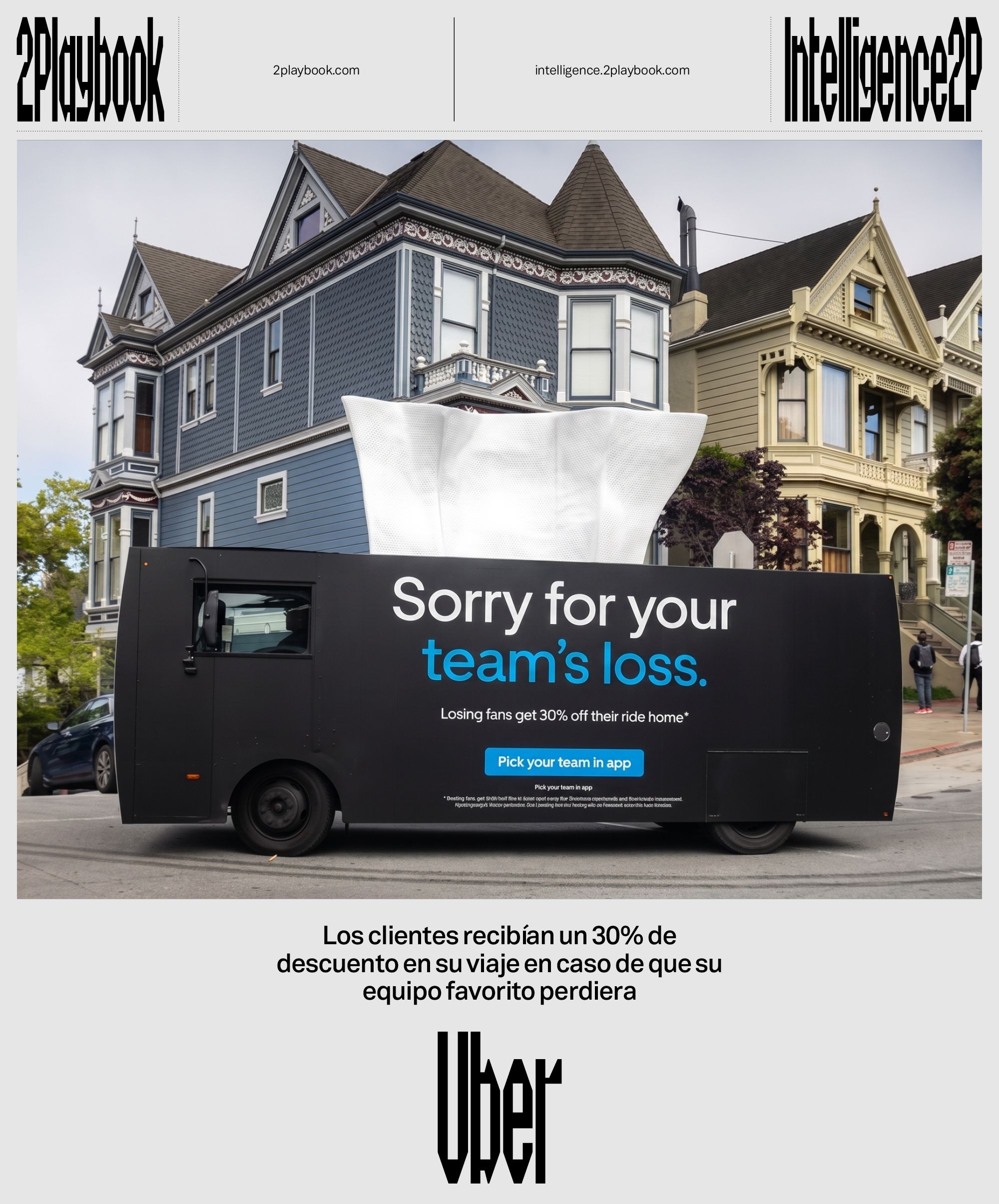Activación de Uber para consolar a aquellos que acaban de ver a su equipo perder.