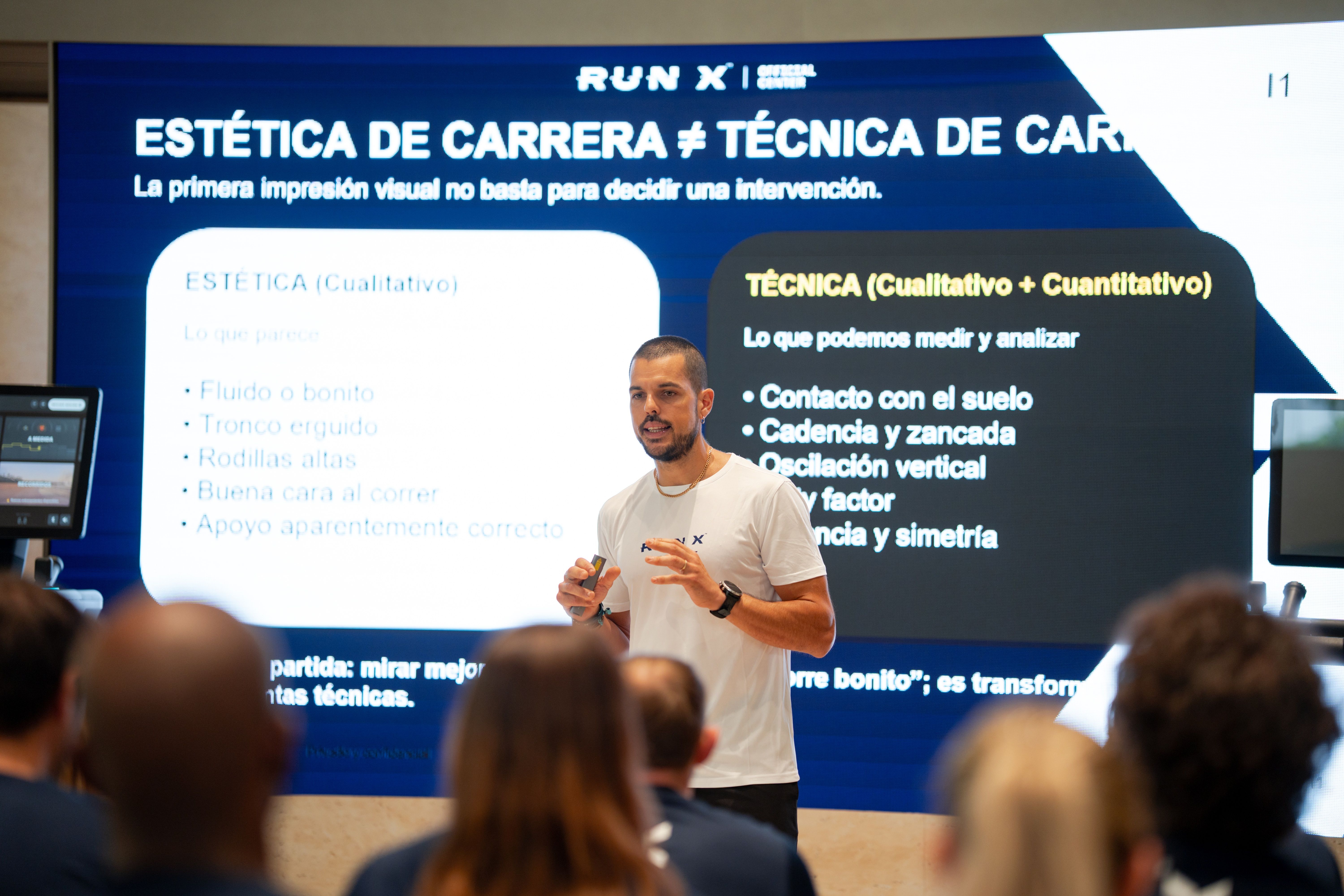 Daniel Blanco, Technogym Master Trainer y RUN X specialist, ofreció una visión práctica sobre los principios biomecánicos que determinan una carrera eficiente