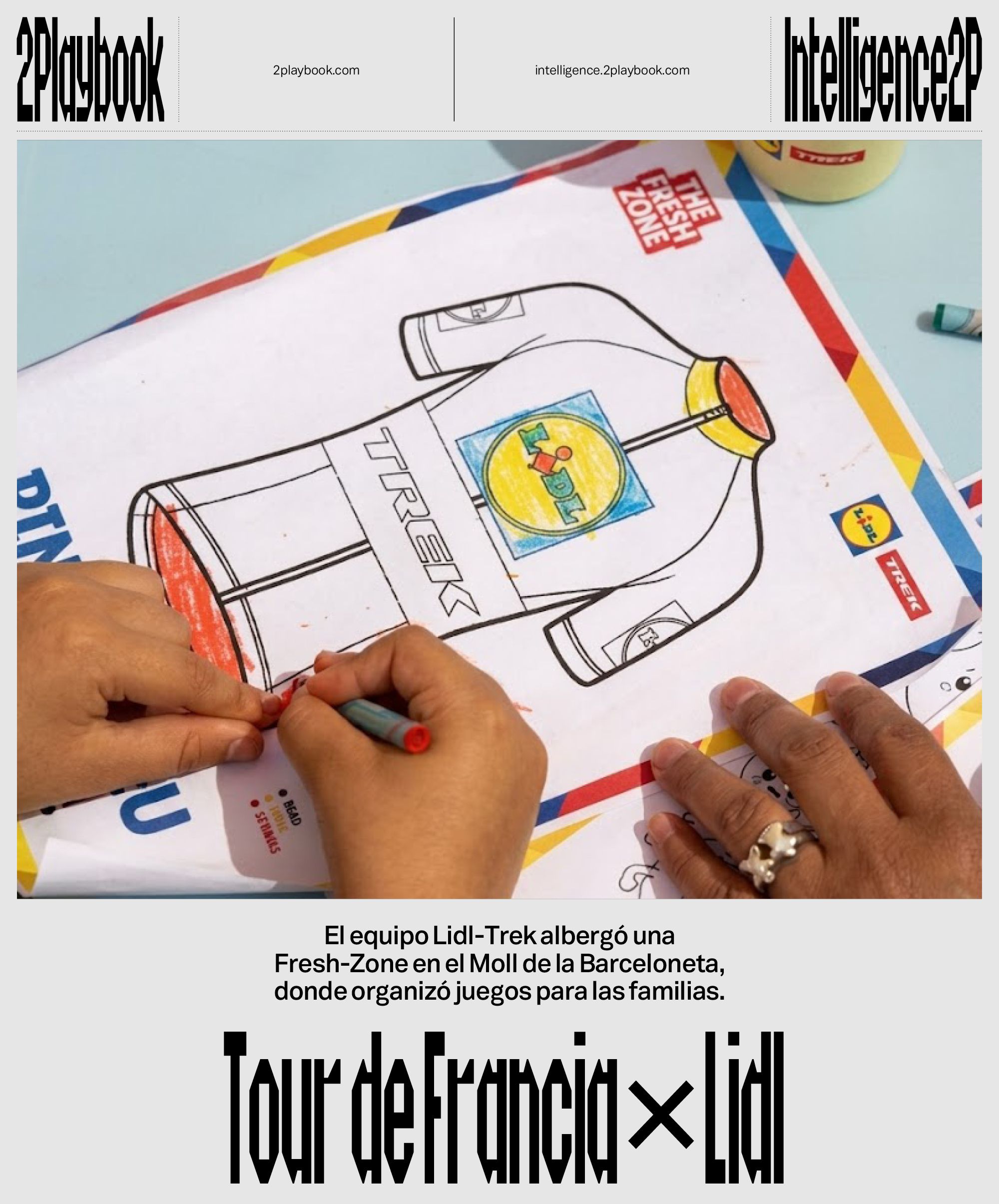 El equipo Lidl-Trek promocionó su marca en el Moll de la Barceloneta, en un área conocida como Fresh Zone.
