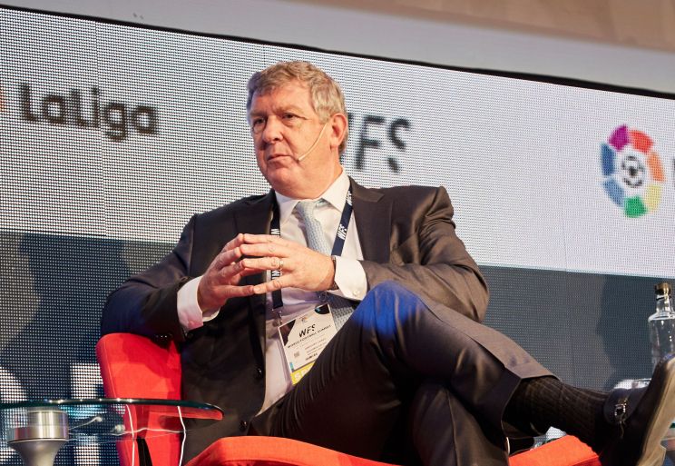 Gregory Carey, codirector del área de inversiones deportivas de Goldman Sachs, en el WFS Madrid de 2017. Gregory Carey, codirector del área de inversiones deportivas de Goldman Sachs, en el WFS Madrid de 2017.