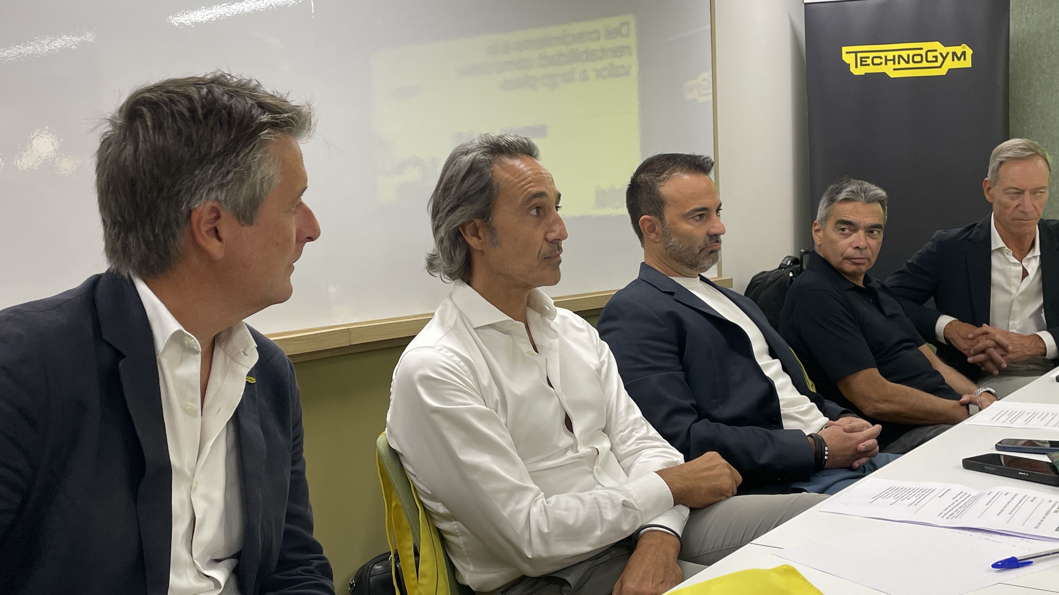 Oscar Zueras, director de ventas en Technogym Iberia;  Sergio Pellón, director general de We/On; Frédéric Conquet, director general de Fitness Park España y Albert Soler, CEO de Metropolitan.